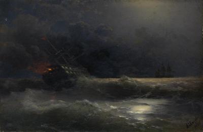 [Aivazovsky - Burning Ship, an Episode of the Russian-Turkish War] 