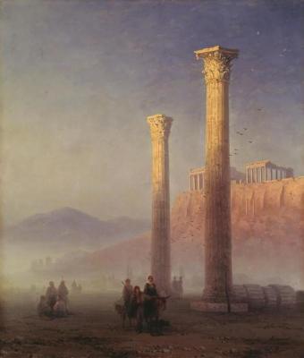 [Aivazovsky - Columns of the Olympieion with the Acropolis in the Background] 