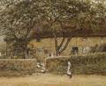 [Children Outside a Cottage]