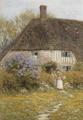 [A Kentish Cottage, with Lilac Bush]