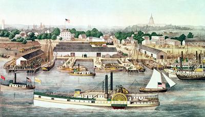 [American School - Bird's Eye View of Sixth Street Wharf] 