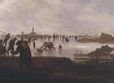 [Avercamp - Figures Skating on Frozen Waterway] 