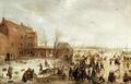 [A Scene on the Ice near a Town]