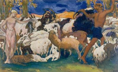 [Bakst - Daphnis and Chloe, Evening Departure] 