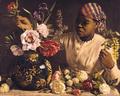 [Negress with Peonies]
