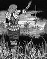 [Sir Bedivere throws the sword Excalibur into the Lake]