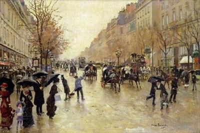 [Beraud - Boulevard Poissonniere in the Rain] 