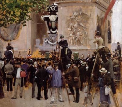 [Beraud - The Funeral of Victor Hugo at the Arc de Triomphe, Paris, 1885] 