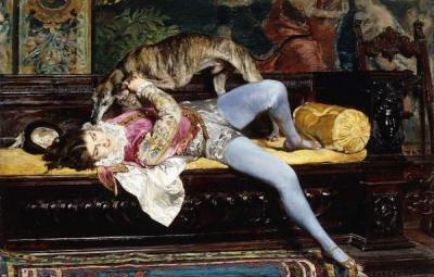 [Boldini - Young Page, Playing with a Greyhound] 