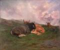 [Cattle at Rest on a Hillside in the Alps]