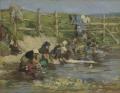 [Laundresses by a Stream]