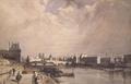 [View along the Seine with the Pont Royal]