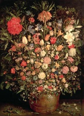 [Brueghel - Large Bouquet of Flowers in a Wooden Tub] 