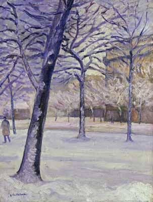 [Caillebotte - Park in the Snow, Paris] 