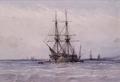 [Brig at Anchor and Boats Alongside]
