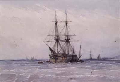 [Callow - Brig at Anchor and Boats Alongside] 