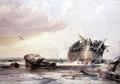 [Rocky Shore, with Dismantled Vessel]