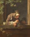 [Boy Blowing Soap Bubbles]