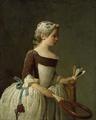 [Girl with Racket and Shuttlecock]