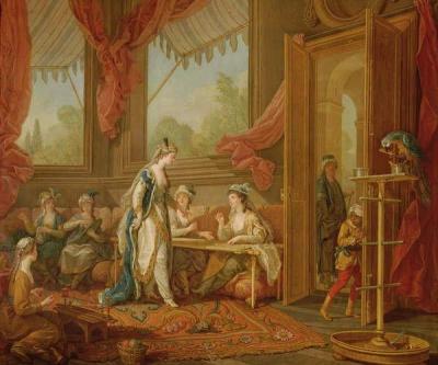 [Charles-Amedee Van Loo - The Sultana Ordering Tapestries from the Odalisques] 
