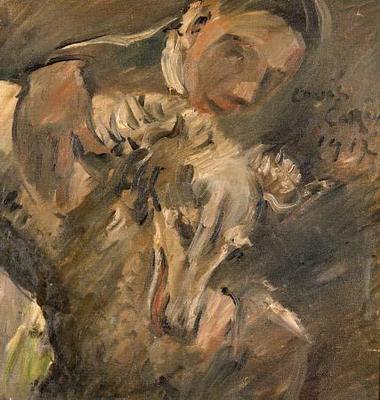 [Corinth - Max Mainzer with a Siberian Greyhound] 