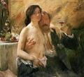 [Self Portrait with Nude Woman and Glass]