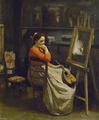 [Woman with Mandolin in Studio]