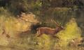 [Stag Running through a Wood]