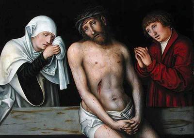[Cranach the Elder - Christ as the Man of Sorrows with the Virgin and St John] 