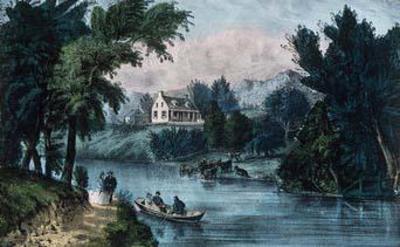 [Currier & Ives - The River Side] 