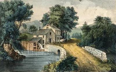 [Currier & Ives - The Roadside Mill] 