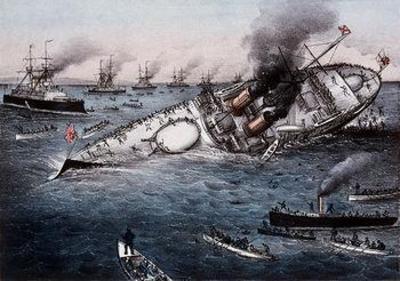 [Currier & Ives - Sinking of the Battleship Victoria] 