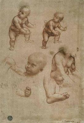 [Da Vinci - Studies of the Christ Child for Painting of St Anne] 