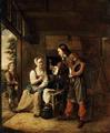 [Soldier Offering a Woman a Glass of Wine]