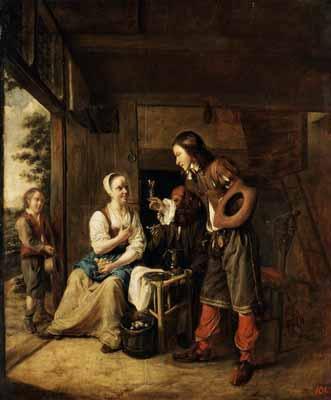[De Hooch - Soldier Offering a Woman a Glass of Wine] 