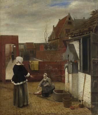[De Hooch - A Woman and her Maid in a Courtyard] 