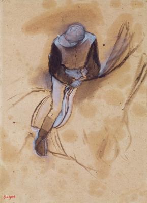 [Degas - Jockey Flexed forward Standing in the Saddle] 