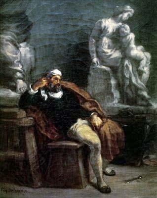 [Delacroix - Michelangelo in his Studio] 