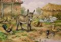 [Donkey and Farmyard Fowl]