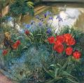 [Red Tulips and Geese]