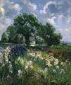 [White Barn and Iris Field]