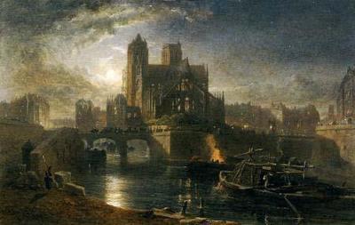 [Edward Goodall - Notre Dame, Paris, from the Left Bank by Moonlight] 