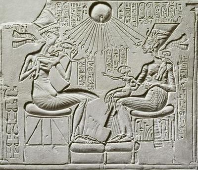 [Egyptian School - Akhenaton and Nerfertiti] 