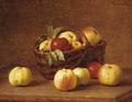 [Apples in a Basket on a Table]