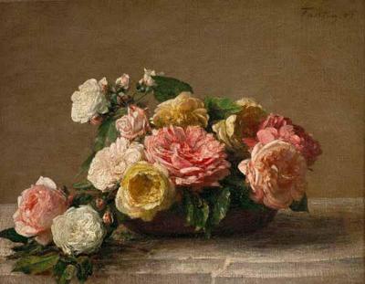 [Fantin-Latour - Roses in a Bowl] 