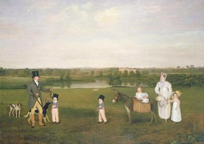 [Ferneley - William Hetton Cooke, his Wife and Children at Worleston Rookery] 