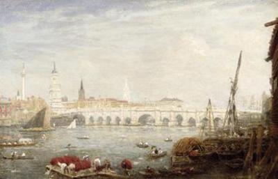 [Frederick Nash - The Monument and London Bridge] 
