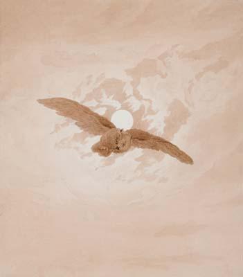 [Friedrich - Owl Flying against a Moonlit Sky] 