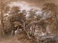 [A Woodland Pool with Rocks and Plants]