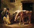 [Two Post Horses at the Door]